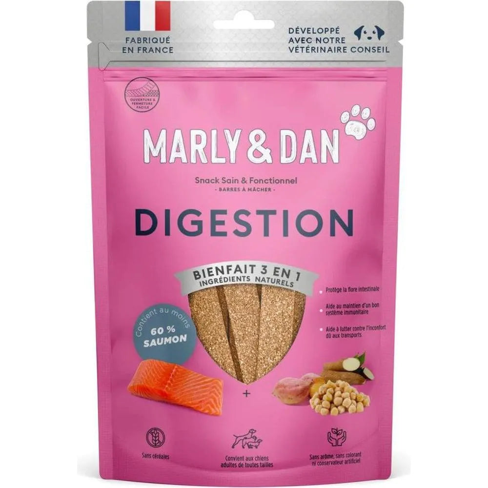 MARLY ET DAN Barres à mâcher Digestion Chien 80g