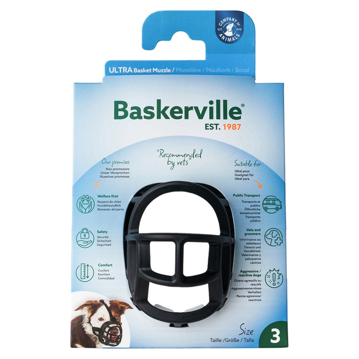 BASKERVILLE Ultra Muzzle Muselière pour Chien Taille 3