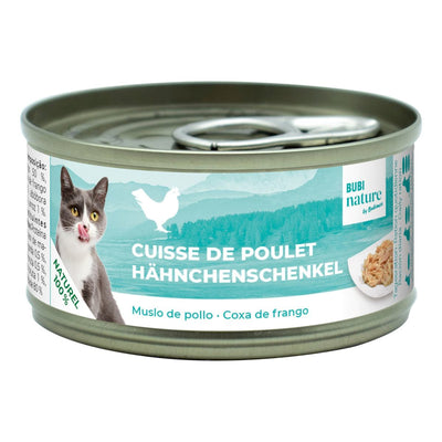 Boîte Bubi Nature cuisse de poulet 70 g, pâtée naturelle pour chat