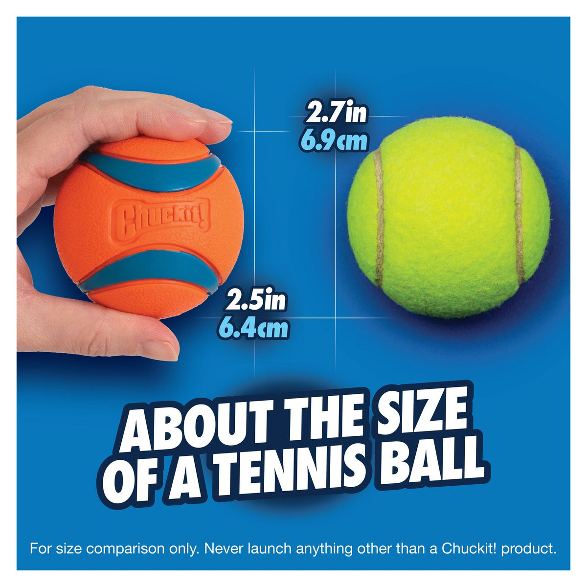 Chuckit! Ultra Ball Medium, la taille d'une balle de tennis