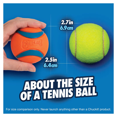 Chuckit! Ultra Ball Medium, la taille d'une balle de tennis
