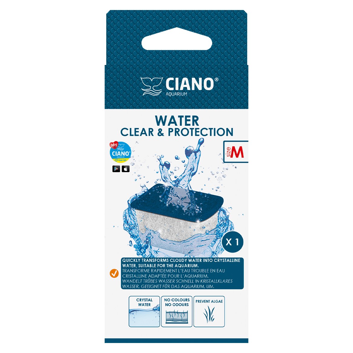 CIANO Water Clear & Protection Cartouche Filtrante Taille M pour Filtre CF80