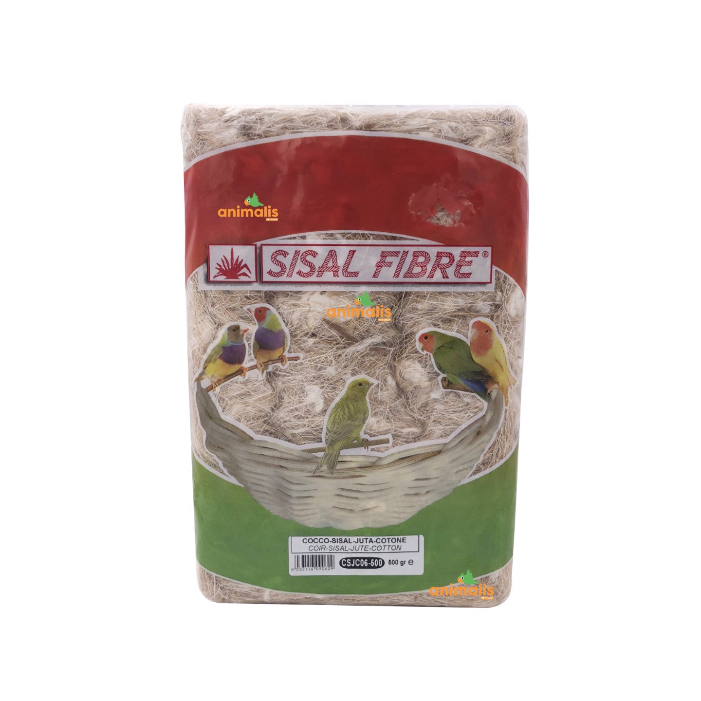 ZOOMALIN Coco Sisal Jute Coton 50g Matériel de nidification naturel pour oiseaux
