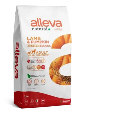 ALLEVA Natural Agneau & Potiron Chien Adulte Mini/Medium 5kg