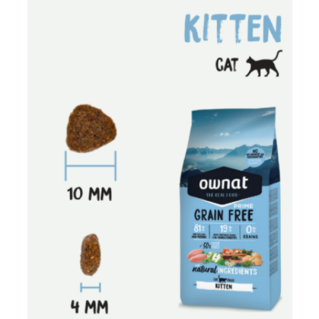 OWNAT Prime Kitten Grain Free Croquettes pour Chaton 3kg