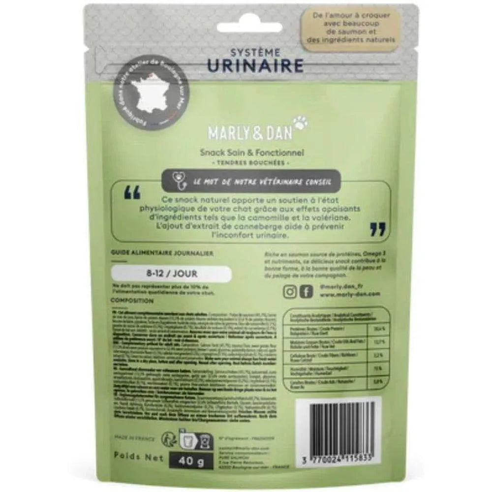 MARLY ET DAN Tendres bouchées Système Urinaire Chat Adulte Stérilisé Saumon 40g