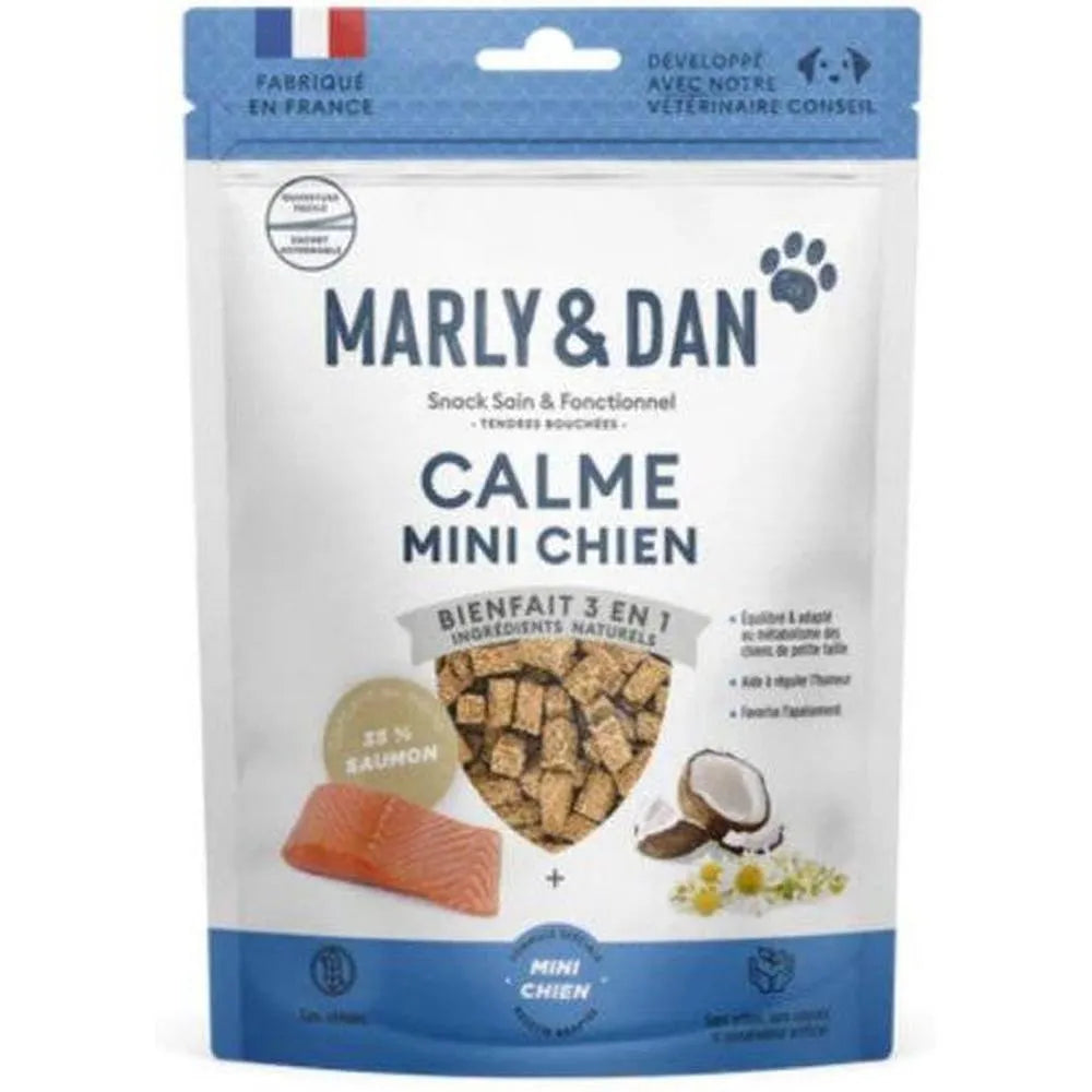 MARLY ET DAN Tendres bouchées Calme Mini Chien Saumon Camomille 100g