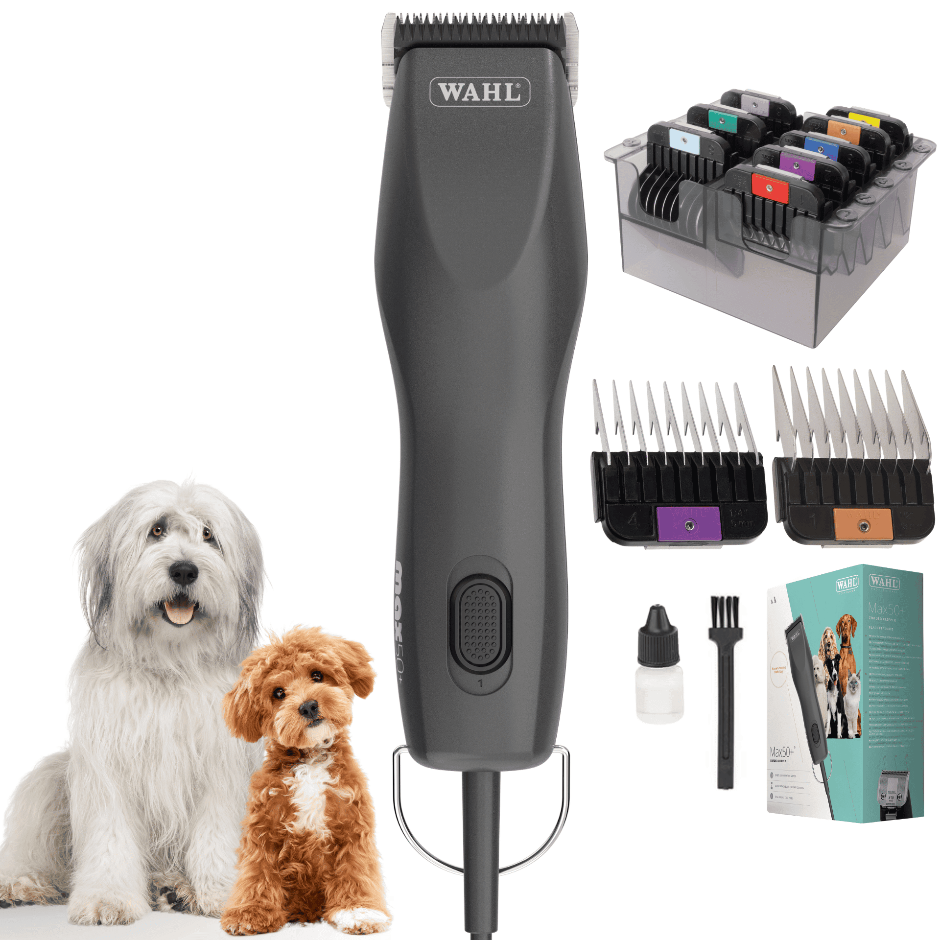 WAHL Tondeuse 1400 Filaire pour Chiens et Chats 0.7-3 mm 4 Peignes 230V