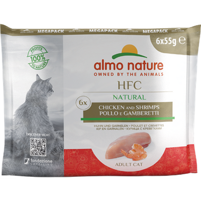 ALMO NATURE HFC Megapack Poulet et Crevettes 6x55g