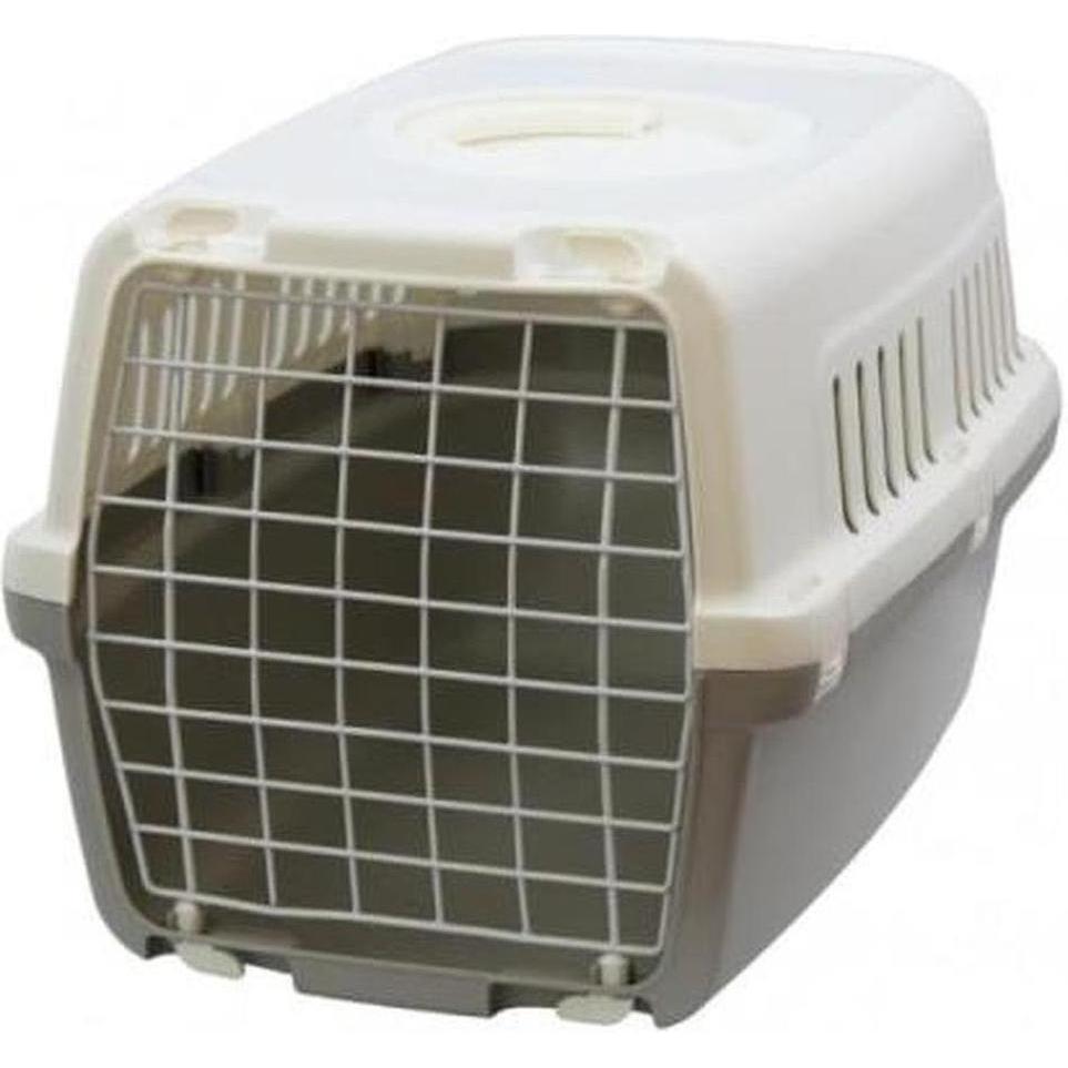 MON AMI LUKI Valise de Transport Basique Plastique Gris pour Chien et Chat 52x35x30cm