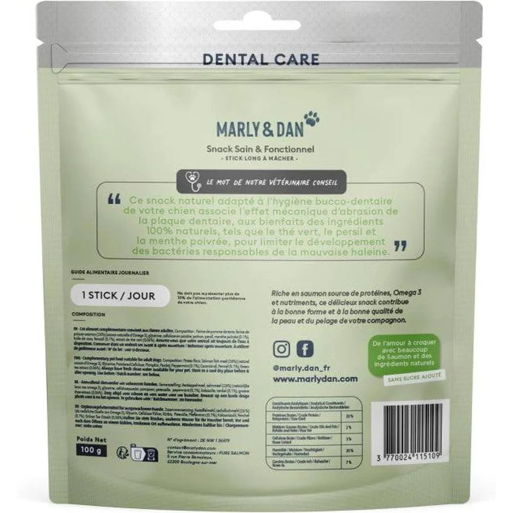 MARLY ET DAN Dental Care Petits Chiens 7 sticks Saumon 7 sticks
