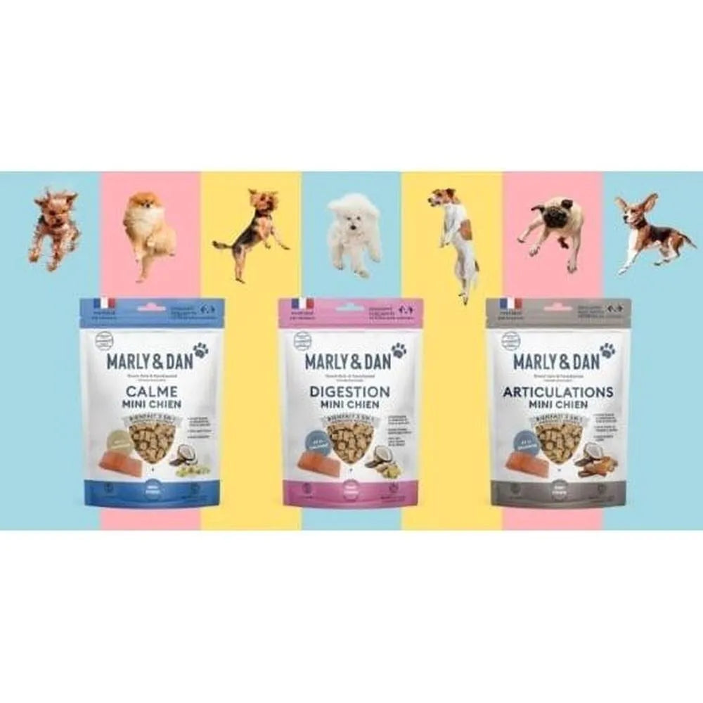 MARLY ET DAN Tendres bouchées Digestion Mini Chien Saumon Sans Céréales 50g