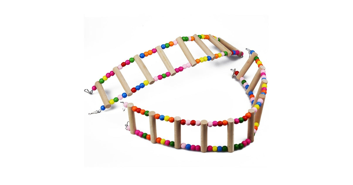 GRIZO Echelle perles 40cm Jouet pour Oiseaux en Bois Coloré