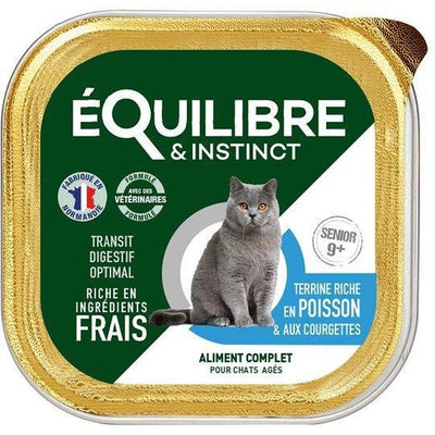 EQUILIBRE & INSTINCT Terrine pour chat âgé riche en saumon & courgettes 85g