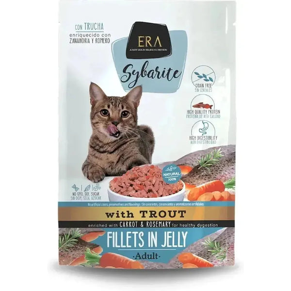 ERA Sybarite Adulte Truite Enrichie avec Carotte et Romarin, Pâtée pour Chat 85 g