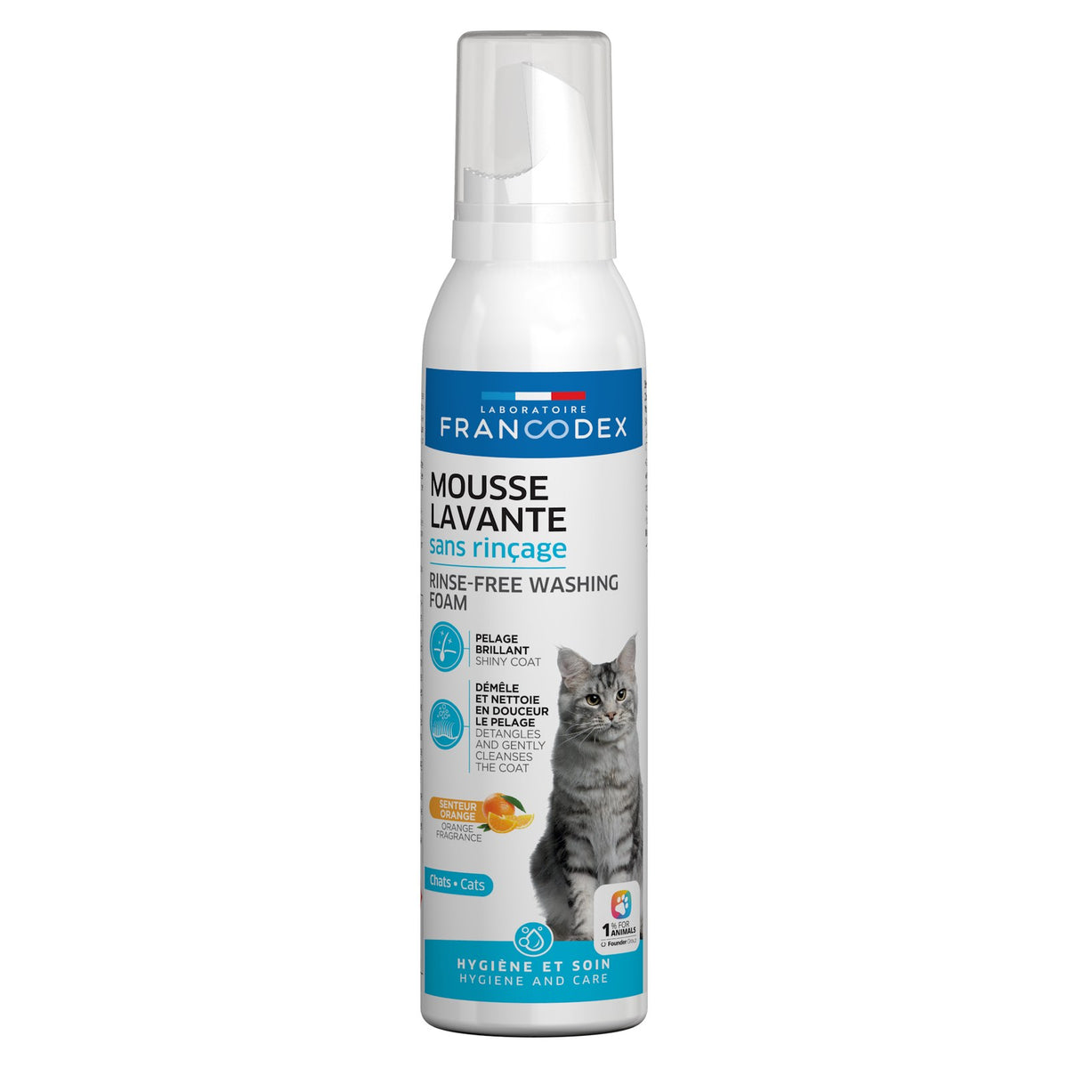 FRANCODEX Mousse Lavante sans Rinçage pour Chat 150ml