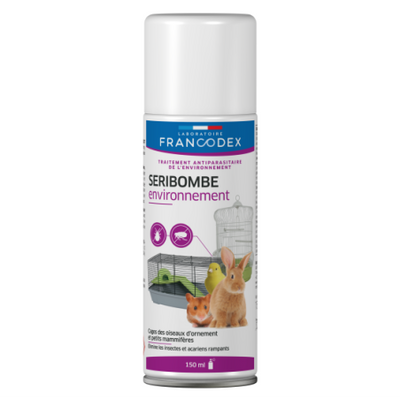 FRANCODEX SERIBOMBE Environnement Spray Antiparasitaire Cages et Volières 150ml