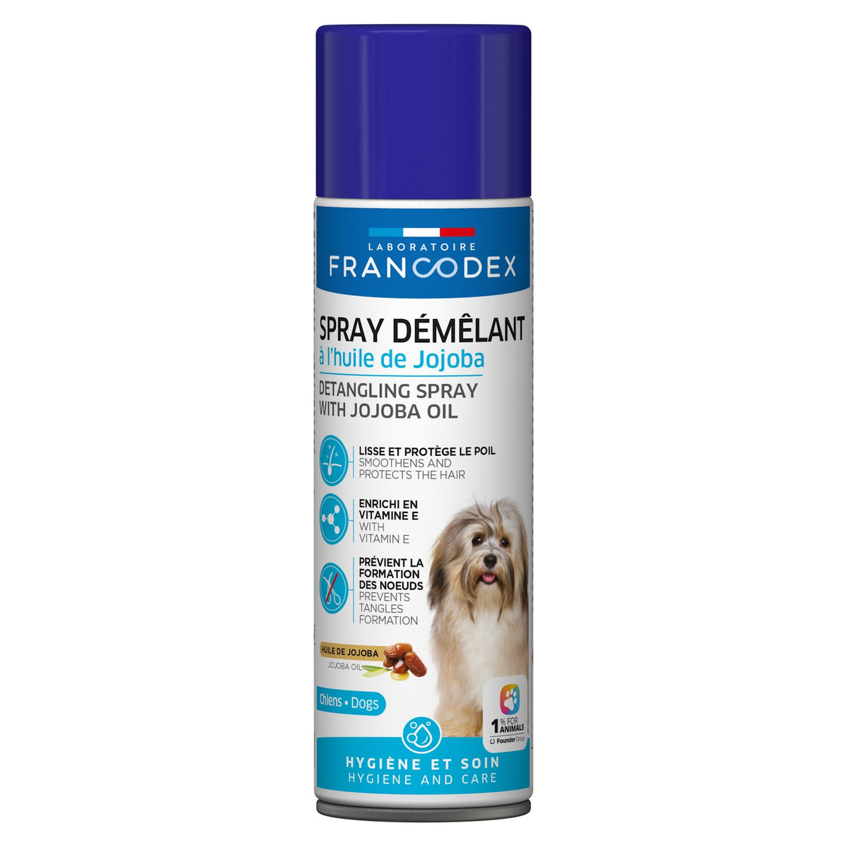 FRANCODEX Spray Démêlant à l'Huile de Jojoba pour Chien 250ml