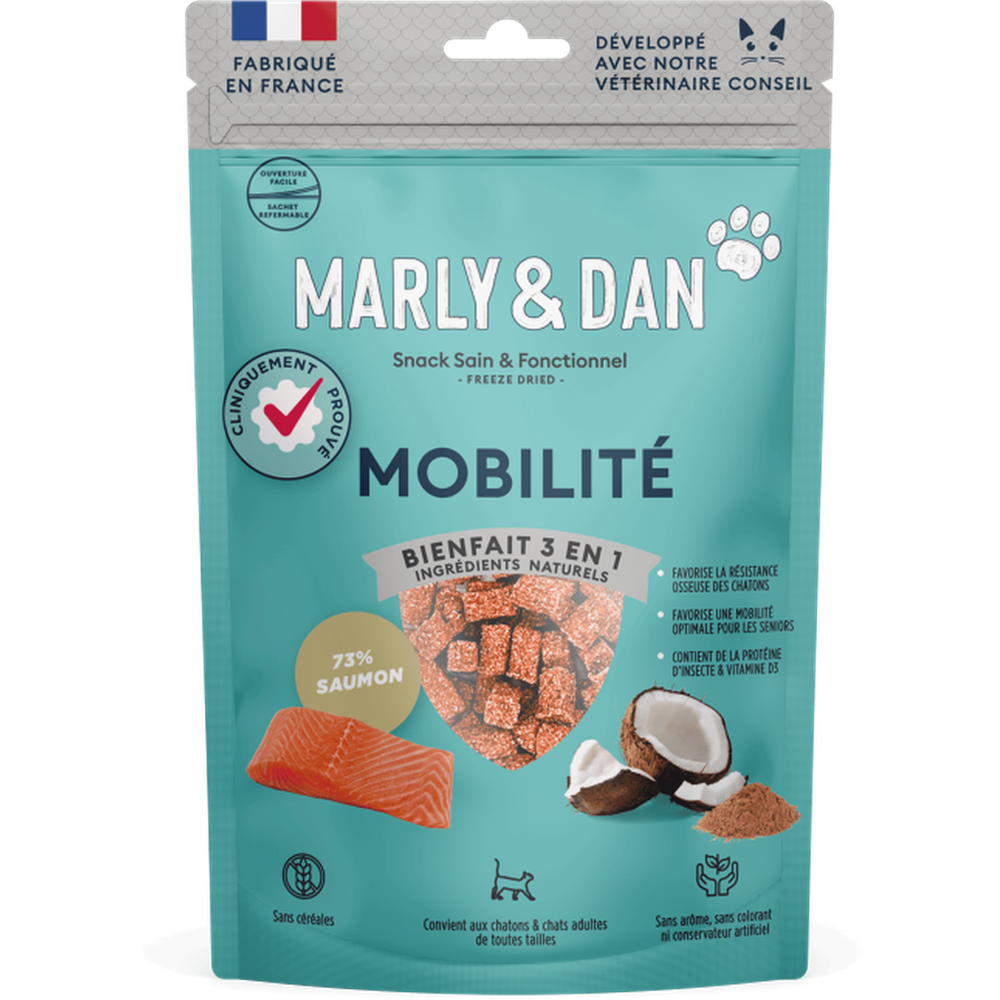MARLY ET DAN Freeze Dried Mobilité Chat Saumon 40g