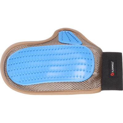 FLAMINGO Gant de Brossage Rongeur Hatna/Mandy Taupe/Bleu 25x18cm