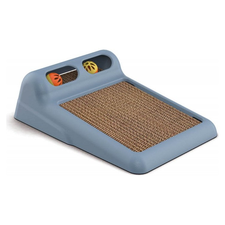 GEORPLAST Flipper Griffoir en Carton avec Circuit à 2 Balles pour Chat 40x28x12cm