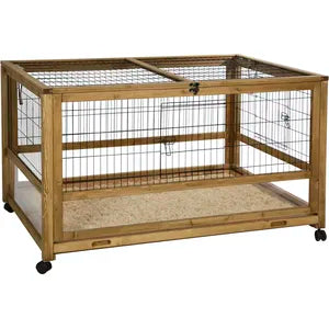 TRIXIE Clapier Natura Habitat pour Rongeurs XL avec Cour Extérieure 135x115x112 cm Brun