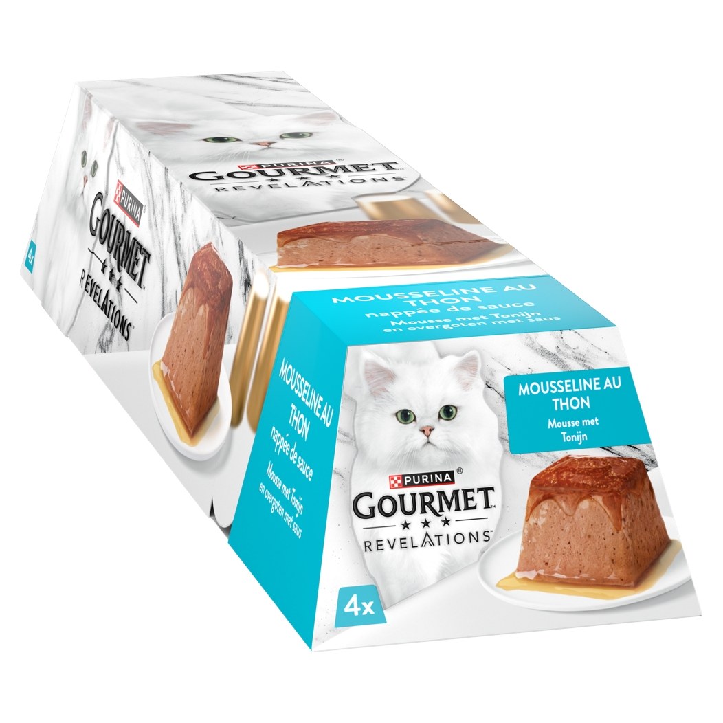 Pack GOURMET Révélations thon 4 x 57 g, vue de trois quarts