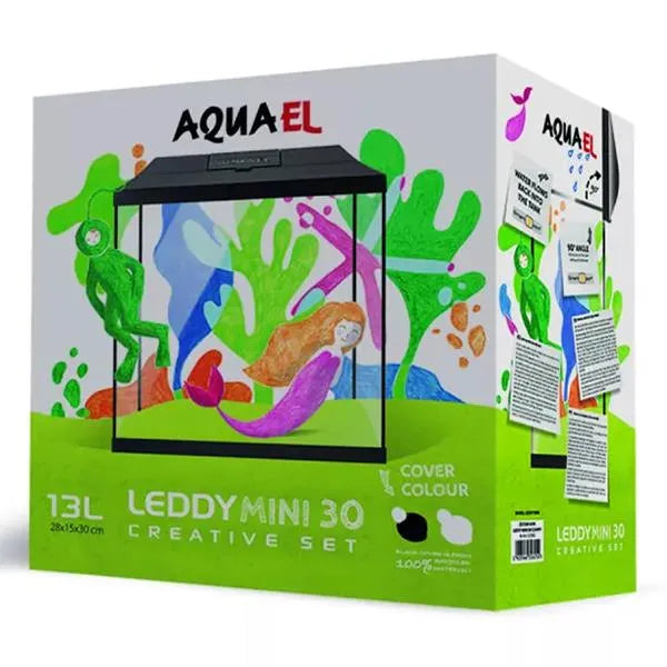 AQUAEL Aquarium Set Leddy Mini 30 Noir 13L