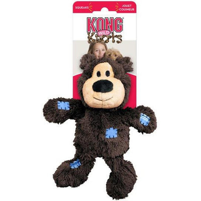 KONG Wild Knots Bears S/M Jouet Peluche Résistant pour Chien 18cm Coloris Aléatoire
