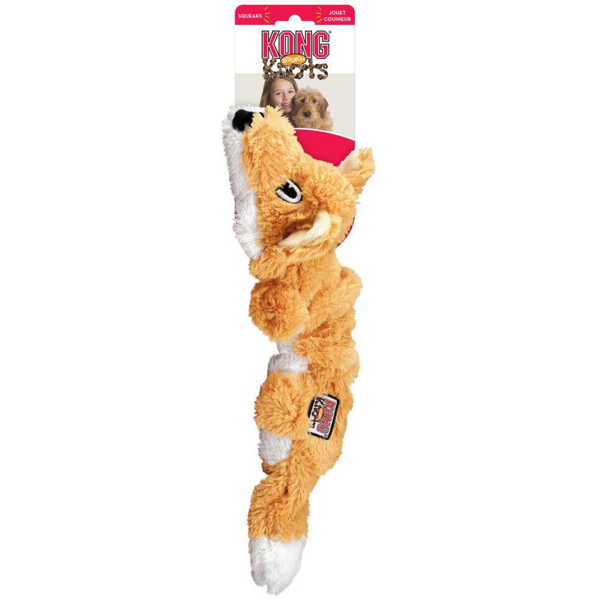 KONG Scrunch Knots Fox ML Jouet pour Chien Moyen/Grand