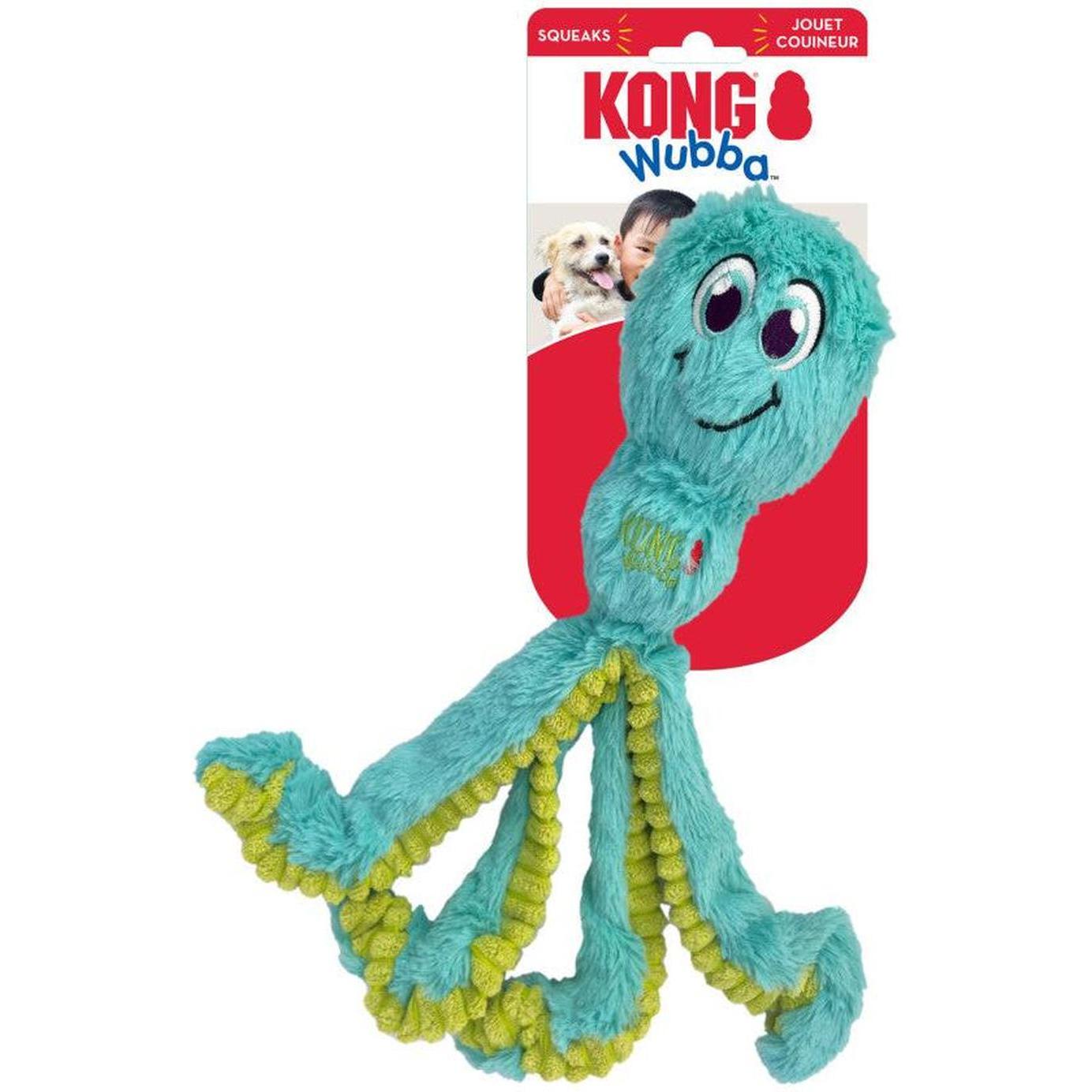 KONG Wubba Octopus Jouet pour Chien et Chiot Coloris Assortis Tailles S 23cm / L 32cm