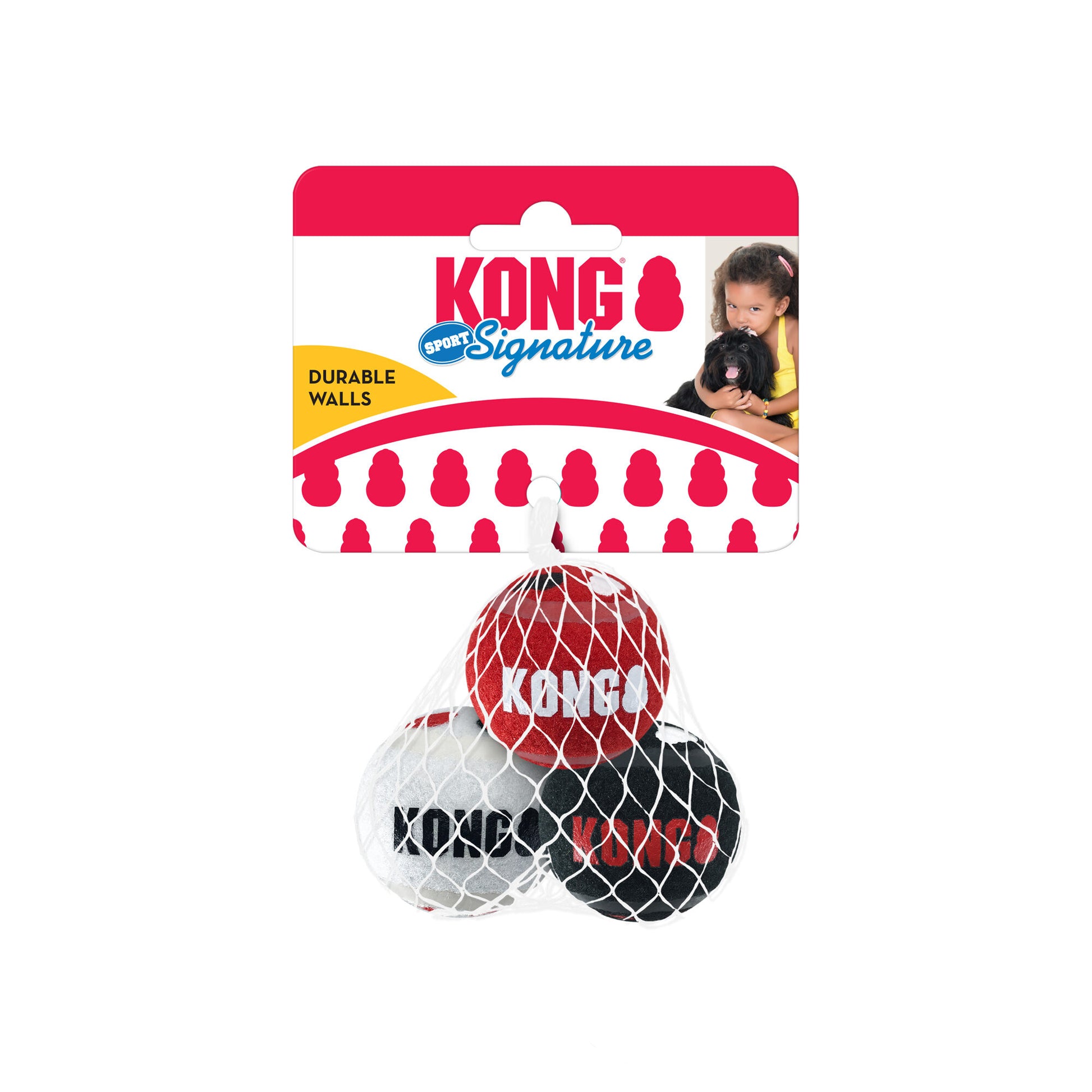 KONG Signature Sport Balls Medium - lot de 3 balles pour chien