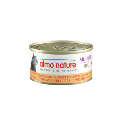 ALMO NATURE HFC Mousse Thon avec Crevettes 70g