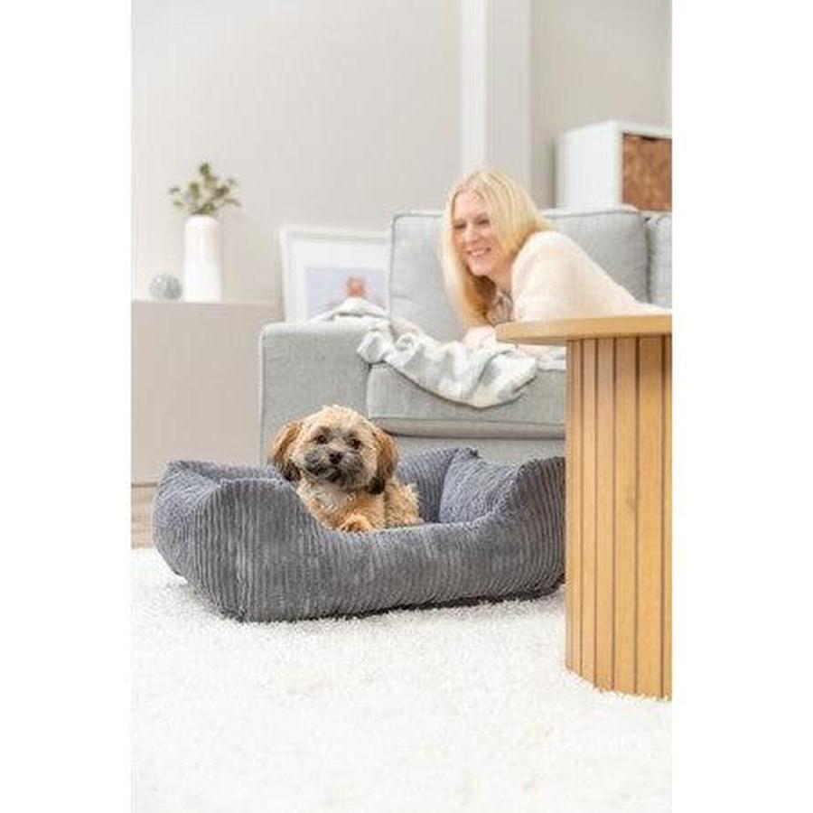 TRIXIE Couchage Jonna 70x50 cm Velours Côtelé Gris Fond Antidérapant
