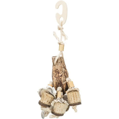 TRIXIE Jouet Naturel Gousse Acajou Coquillage Bambou et Maïs 26cm