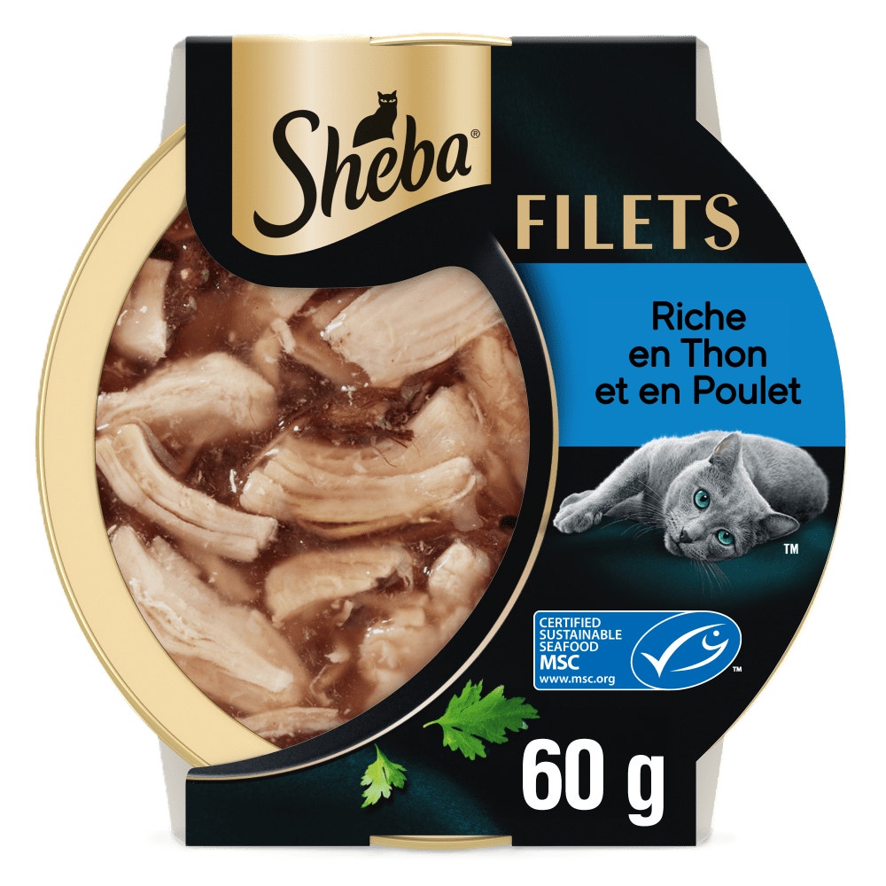 SHEBA Filets Poulet et Thon 60 g (barquette)
