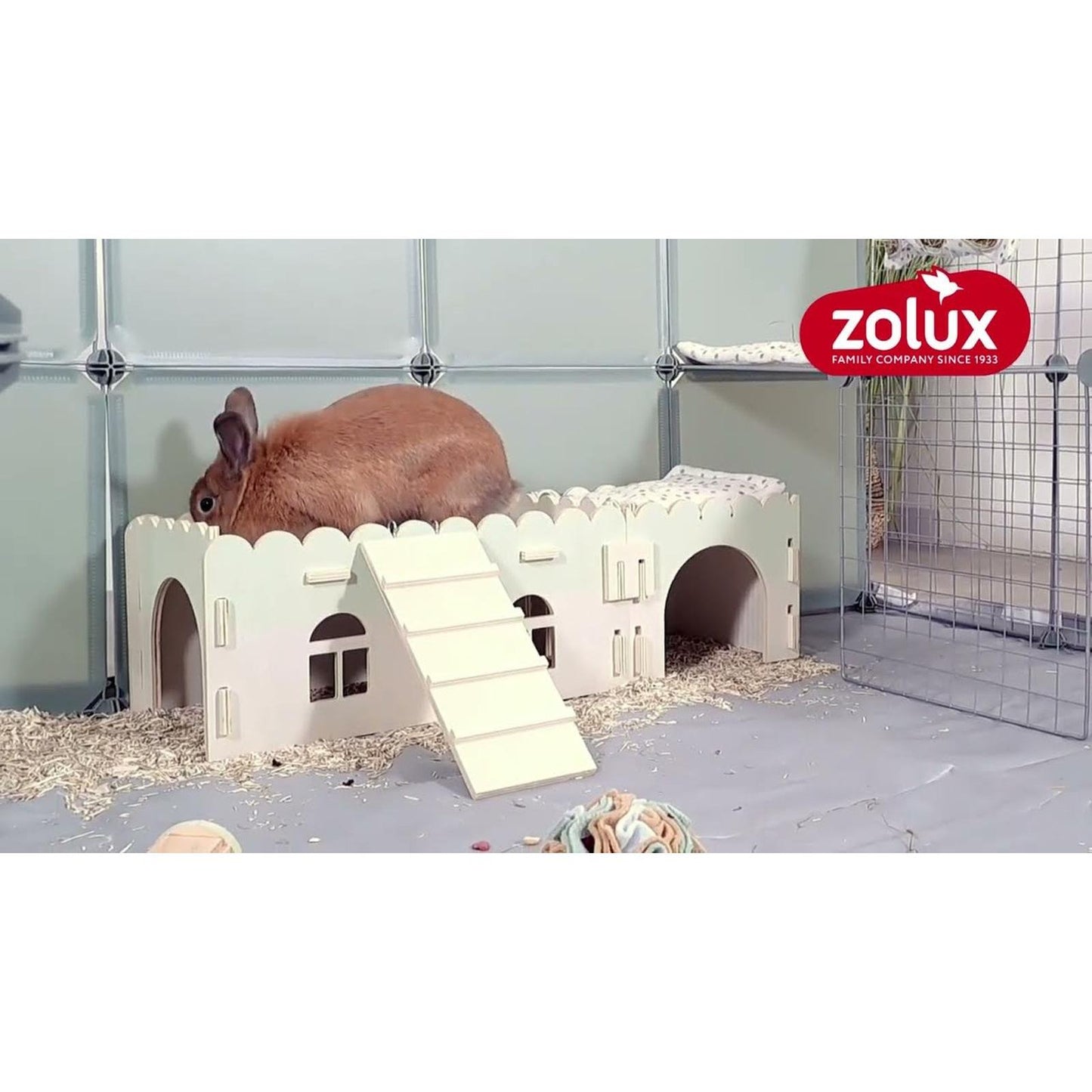 ZOLUX Maison en bois Cosy+ L pour octodon et cochon d'Inde Bleu 21x41x16 cm