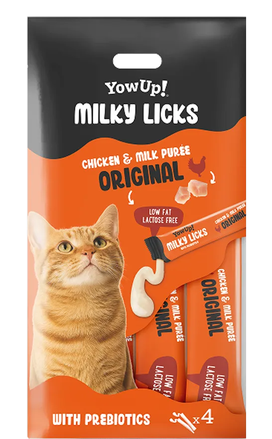 YOWUP Milky Licks Poulet Purée de Lait aux Prébiotiques pour Chat