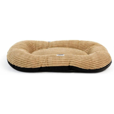 ZOOMALIN Coussin ovale antiderapant velours cotele sable 80x60x6cm