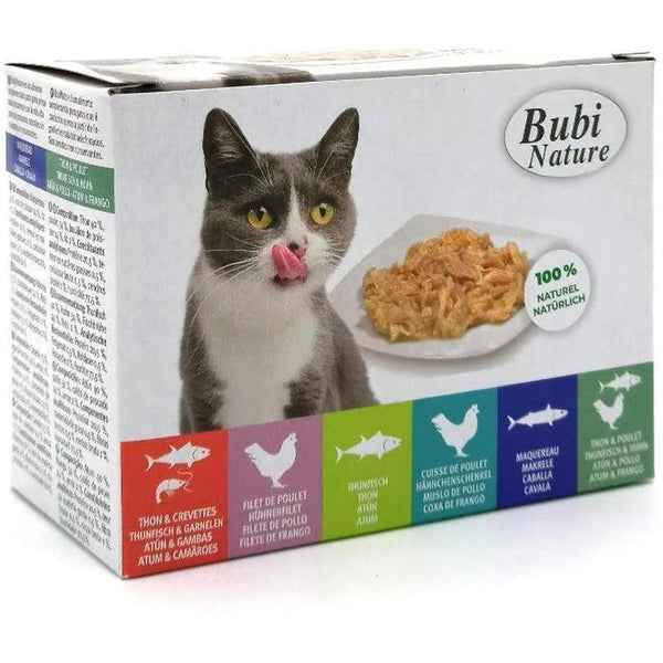 BUBI NATURE Multi-Pack assortiment de pâtées pour chat en sachets fraîcheur 6 x 70 g