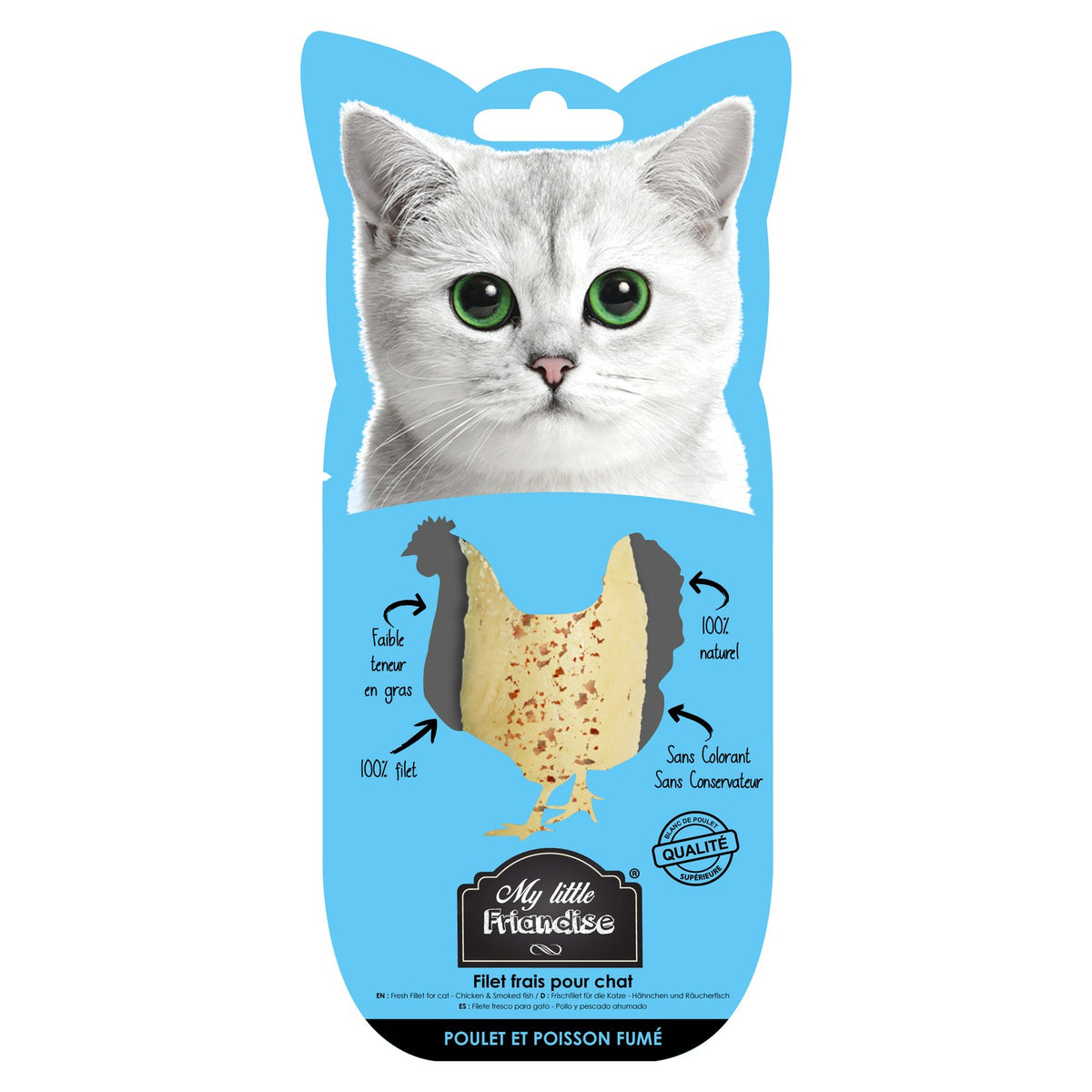 MY LITTLE FRIANDISE Filet de Poulet et Poisson Fumé pour Chat 30g