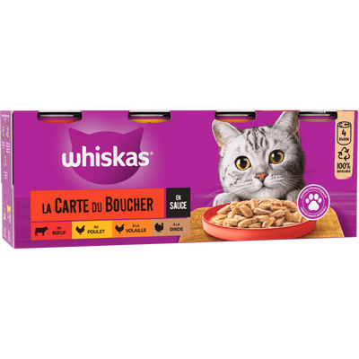 WHISKAS La Carte du Boucher en Sauce x4
