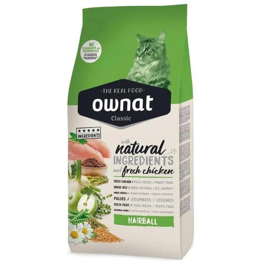 OWNAT Classic Hairball Croquettes pour chat adulte Contrôle des boules de poils 4kg