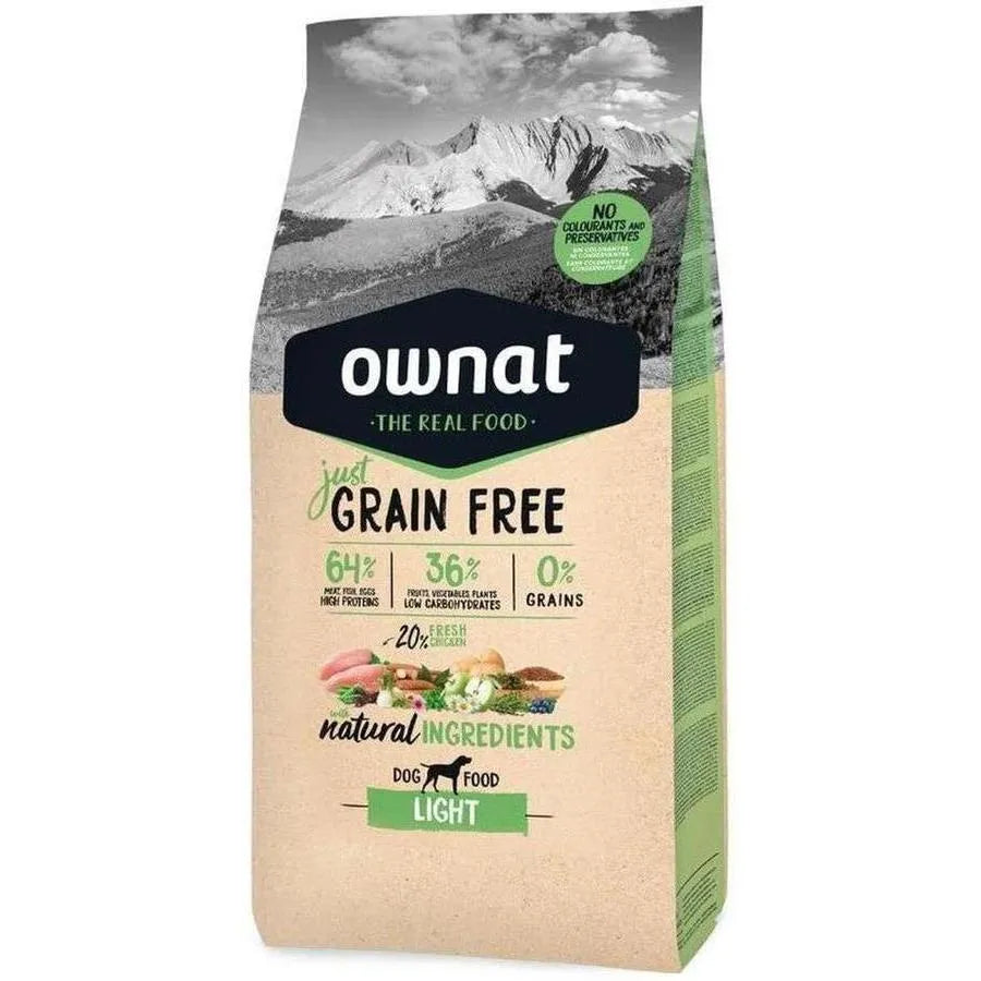 OWNAT Just Grain Free Light Croquettes Chien Adulte Sans Céréales 12kg