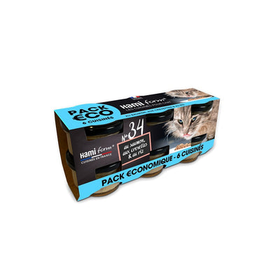 HAMIFORM Pack 6 Pots Recette N°34 Saumon Crevettes pour Chat 6x80g
