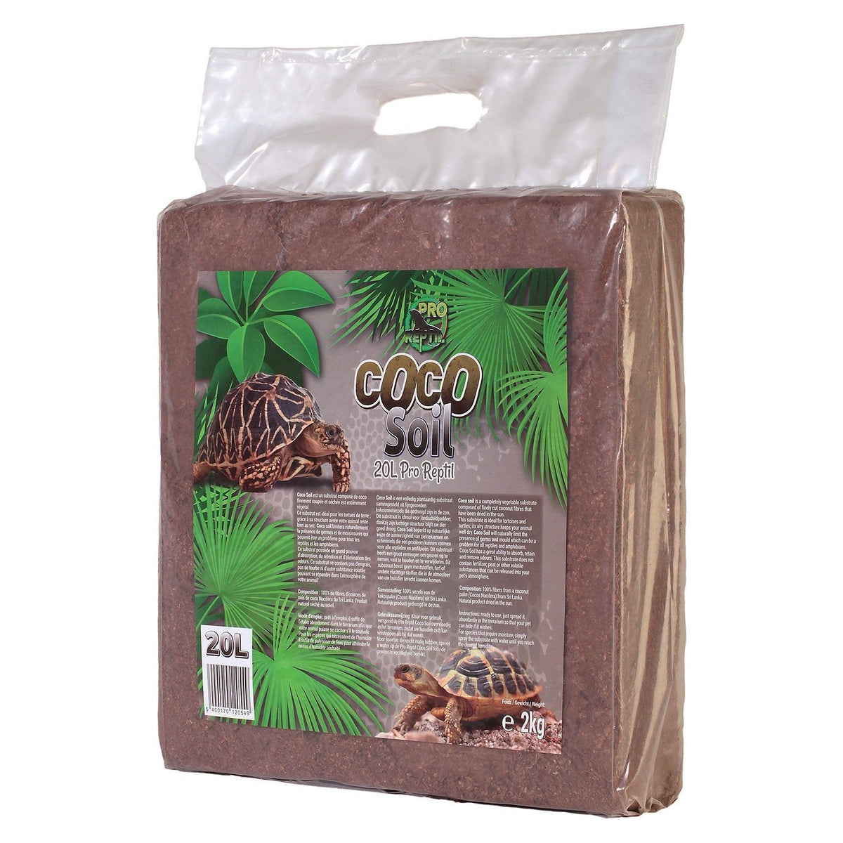 PRO REPTIL Coco Soil Substrat Fibre de Coco Compressé pour Terrarium 20L