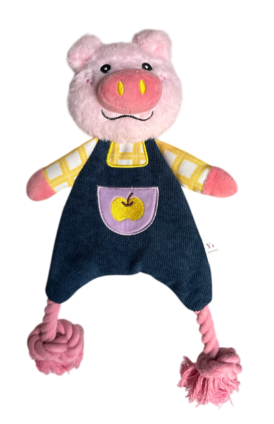 ZOOMALIN Jouet corde et peluche forme cochon 36cm