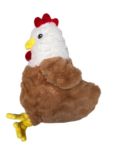 ZOOMALIN Jouet peluche forme coq marron tête blanche 20cm