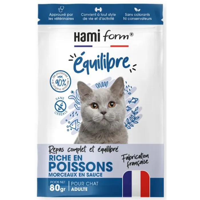 HAMIFORM Pack Repas Complet Poulet Stérilisé Sans Céréales Chat 10x80g