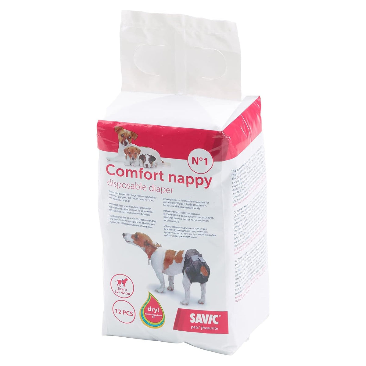 Dos du paquet SAVIC Comfort Nappy taille 1